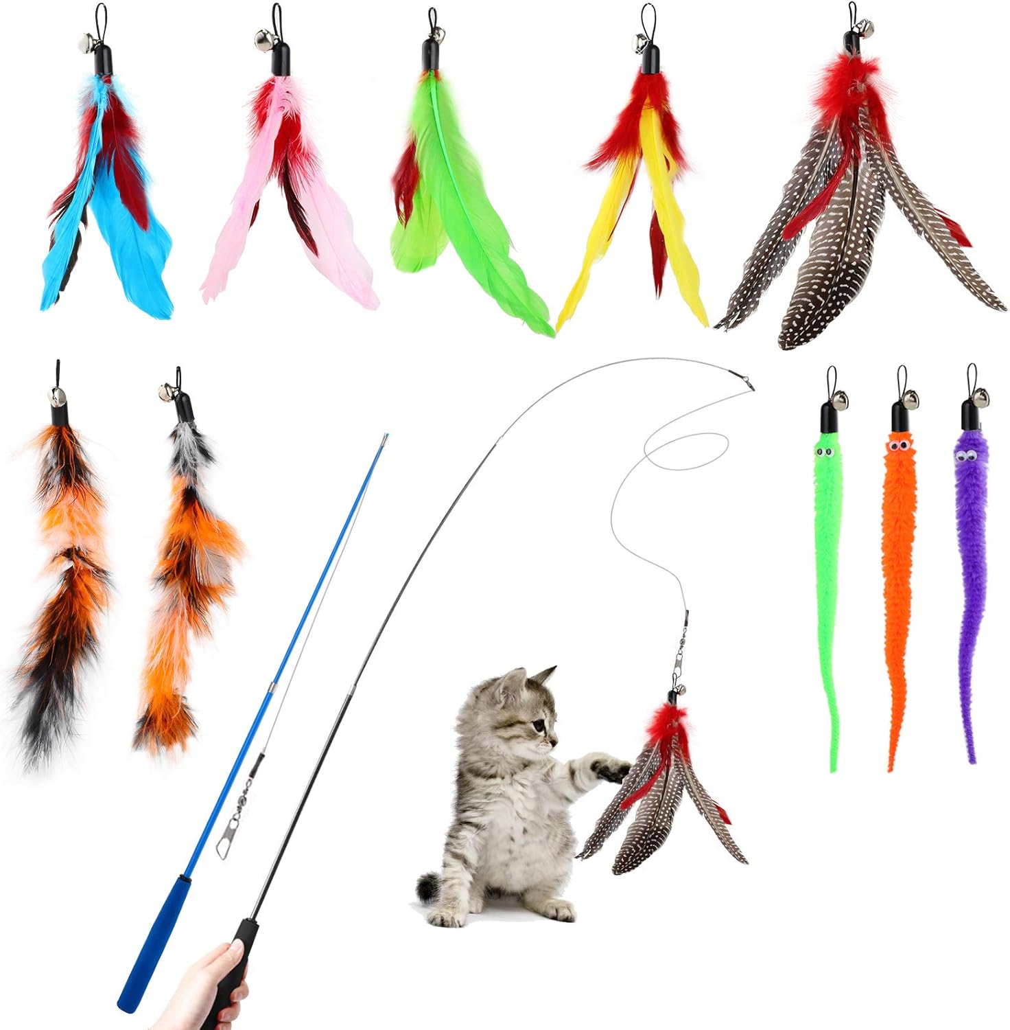 Jouet pour chat plumes