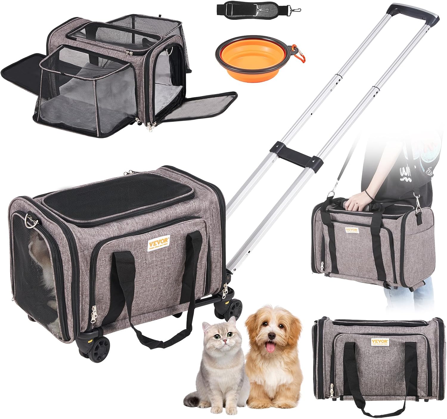 sac de transport pour chat sur roulettes