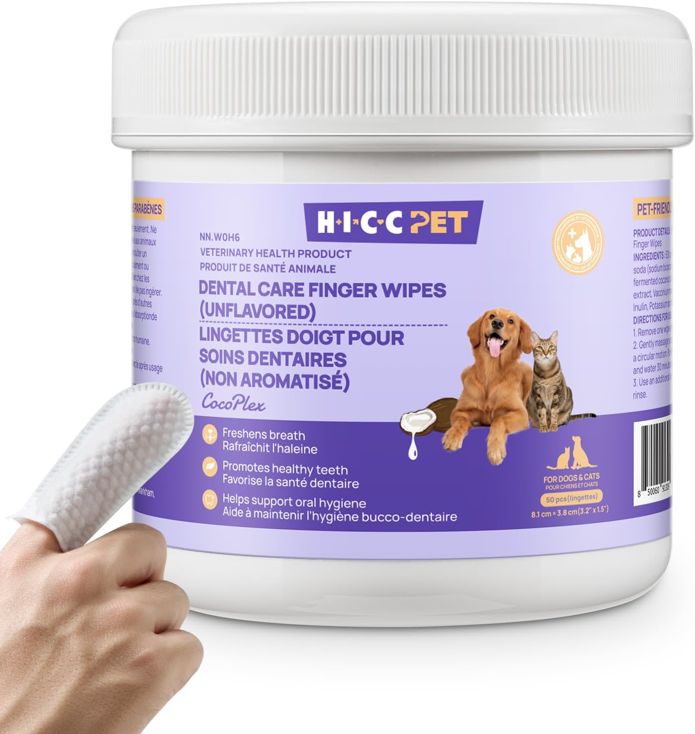 Lingettes nettoyantes dents chien chat